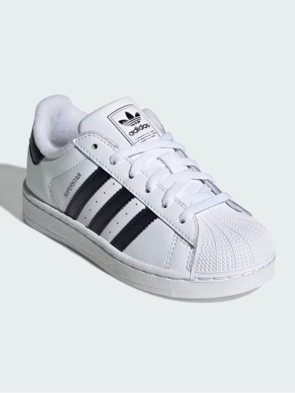 NWT Adidas Kids Size 4 OR Women Size 5 Classic Superstar Sneakers - White/Black